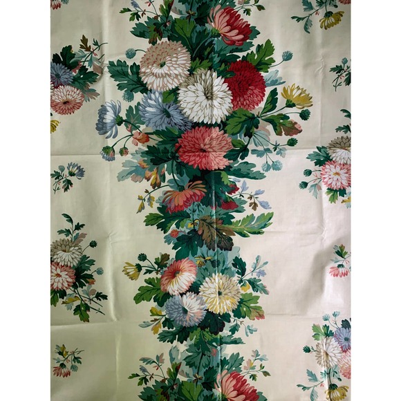 Upholstery Fabric Chrysanthemums 44" x 27" Vintage - Picture 1 of 5